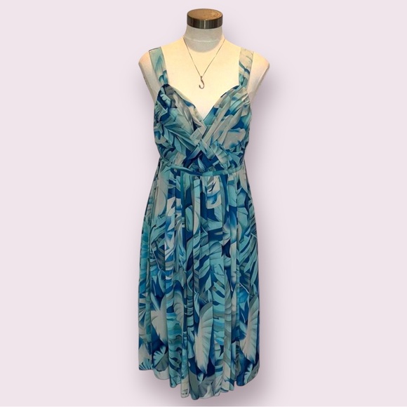 VTG 90s 2000s Y2K Boho Tropical Floral Midi Dress - Picture 2 of 13